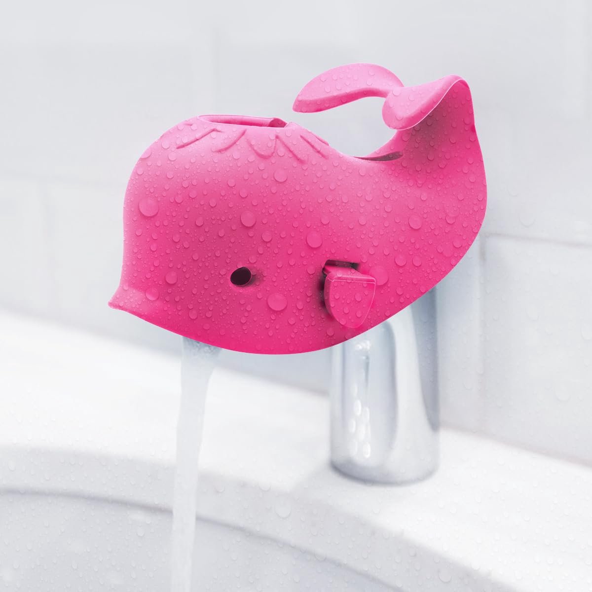 Baby Bath Faucet Cover - Soft silicone safety protector for children, toddlers and babies - Cute whale design, nice bath gift for children - red - Image 4