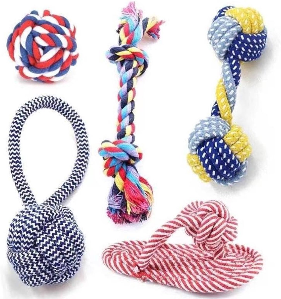 Dog toy - Cleans teeth - Knot & Carrot design - Durable braided cotton rope - Break-resistant chew toy - Suitable for puppies - Image 2