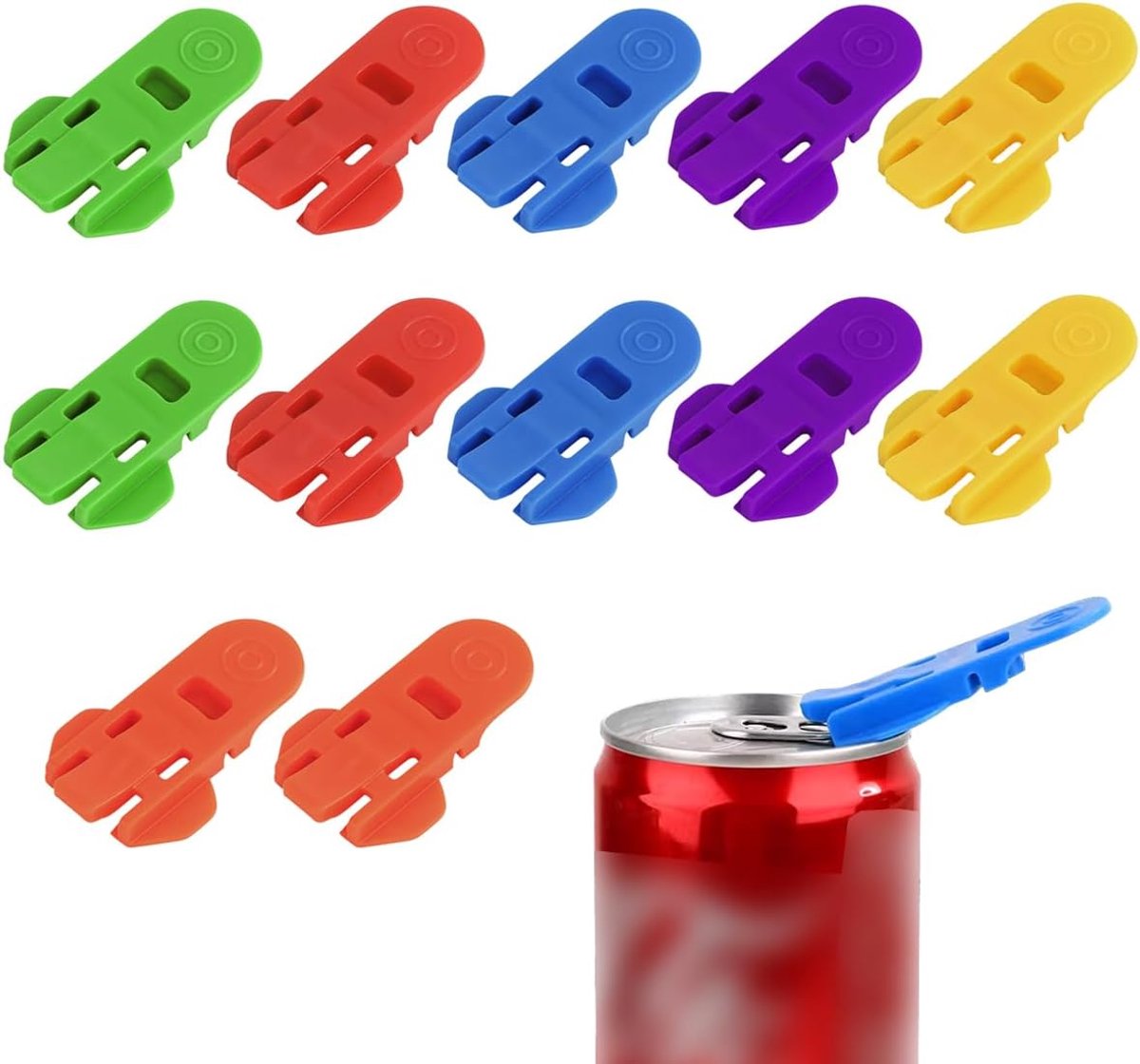 12-piece Getränkedosenöffner-Set – from Plastic – supplied for Cola, Beer, Fresh Drinks, Lemonade usw., single Dosenöffner - Image 1