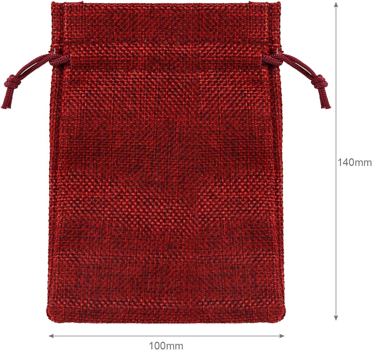 24 red jute bags - suitable for Christmas advent calendars, natural fabric gift bags - 10 x 14 cm - Image 3