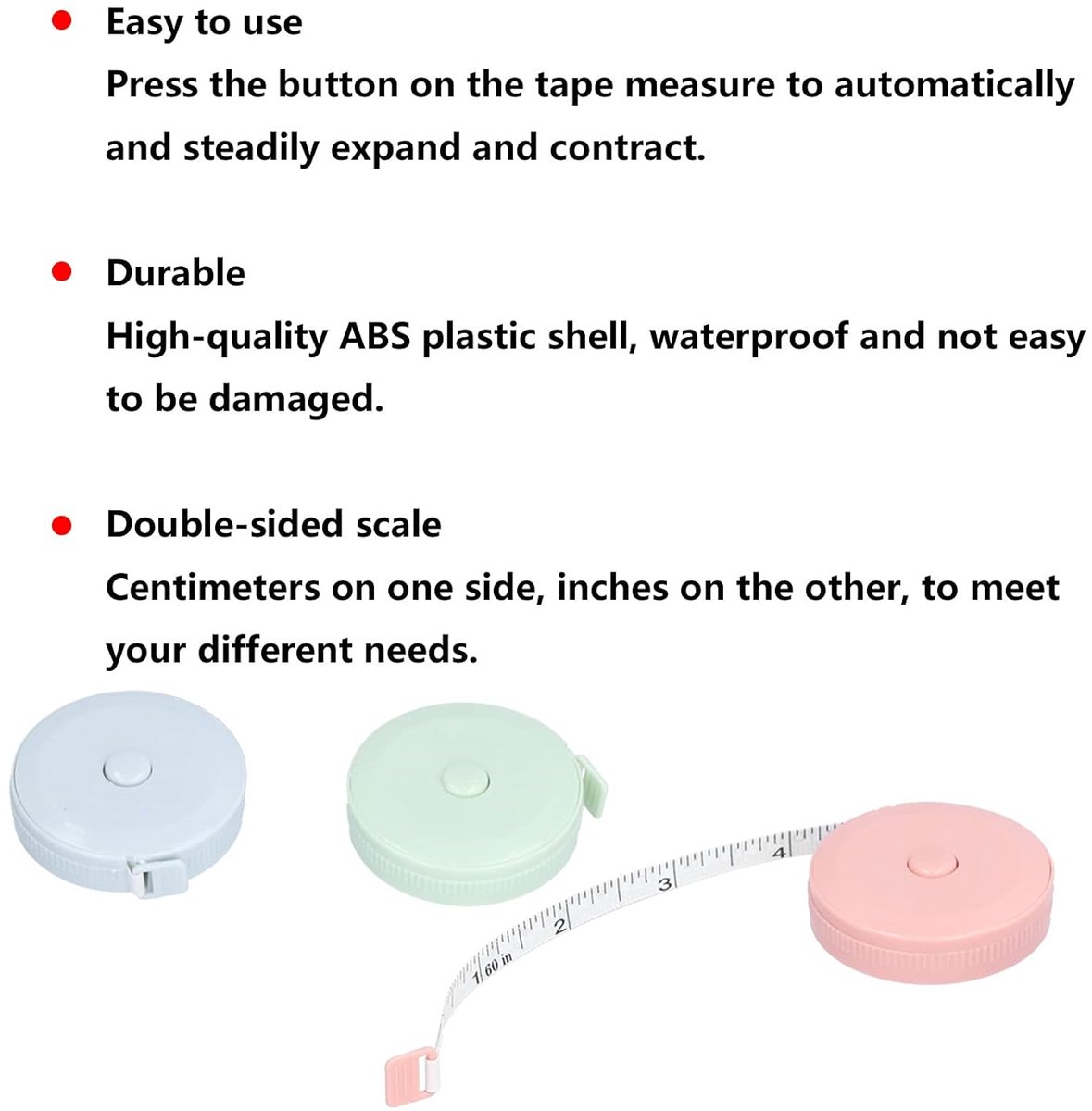 Measuring Tape - Mini Measuring Tape - Clothing Measuring Tape - 1.5 Meter Body Measurement - Soft and Flexible Ruler - For Tailors and Crafters (3 pieces) - Image 2