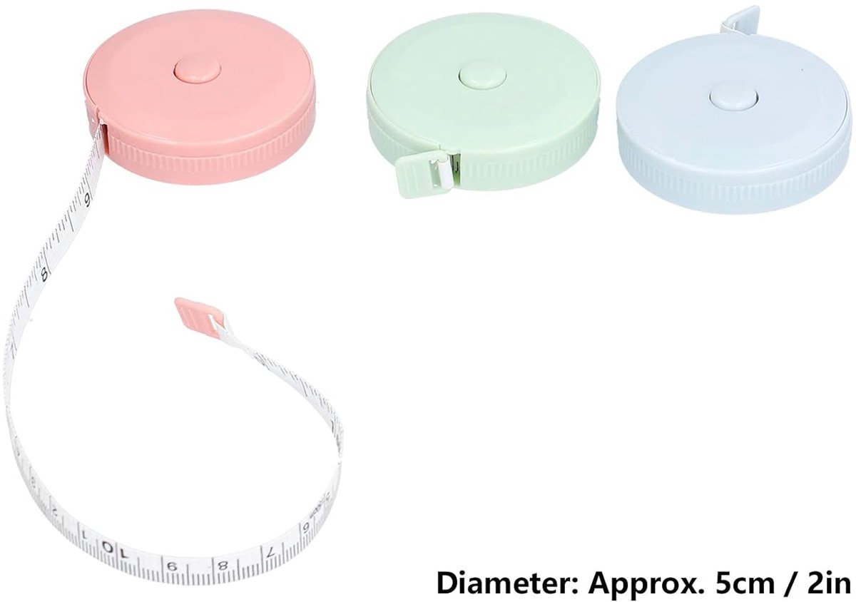 Measuring Tape - Mini Measuring Tape - Clothing Measuring Tape - 1.5 Meter Body Measurement - Soft and Flexible Ruler - For Tailors and Crafters (3 pieces) - Image 3