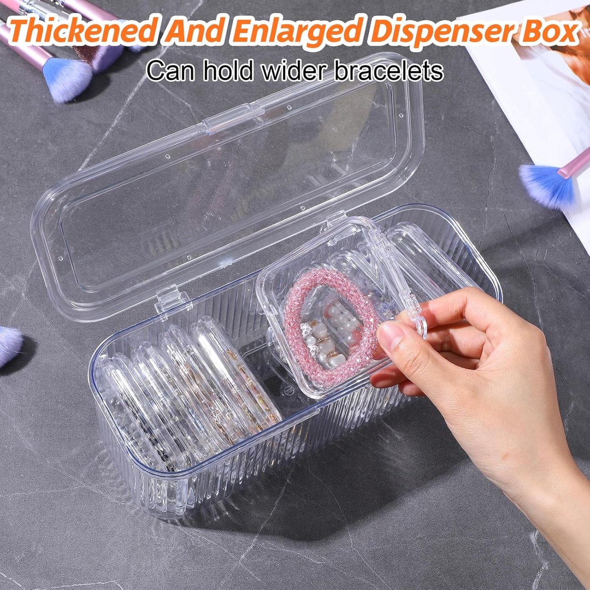 Jewelry Organizer - Travel Jewelry Organizer - 12 Compartments for Bracelets, Earrings, Rings, and Necklaces - Transparent Display Box - Portable, Travel-Friendly Storage - Image 4