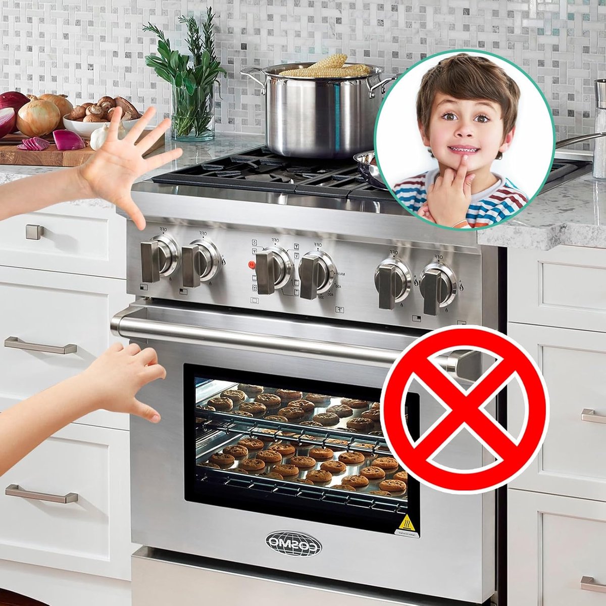 Child-safe Stove Knob 5-pack – With lock, universal, black - Image 3