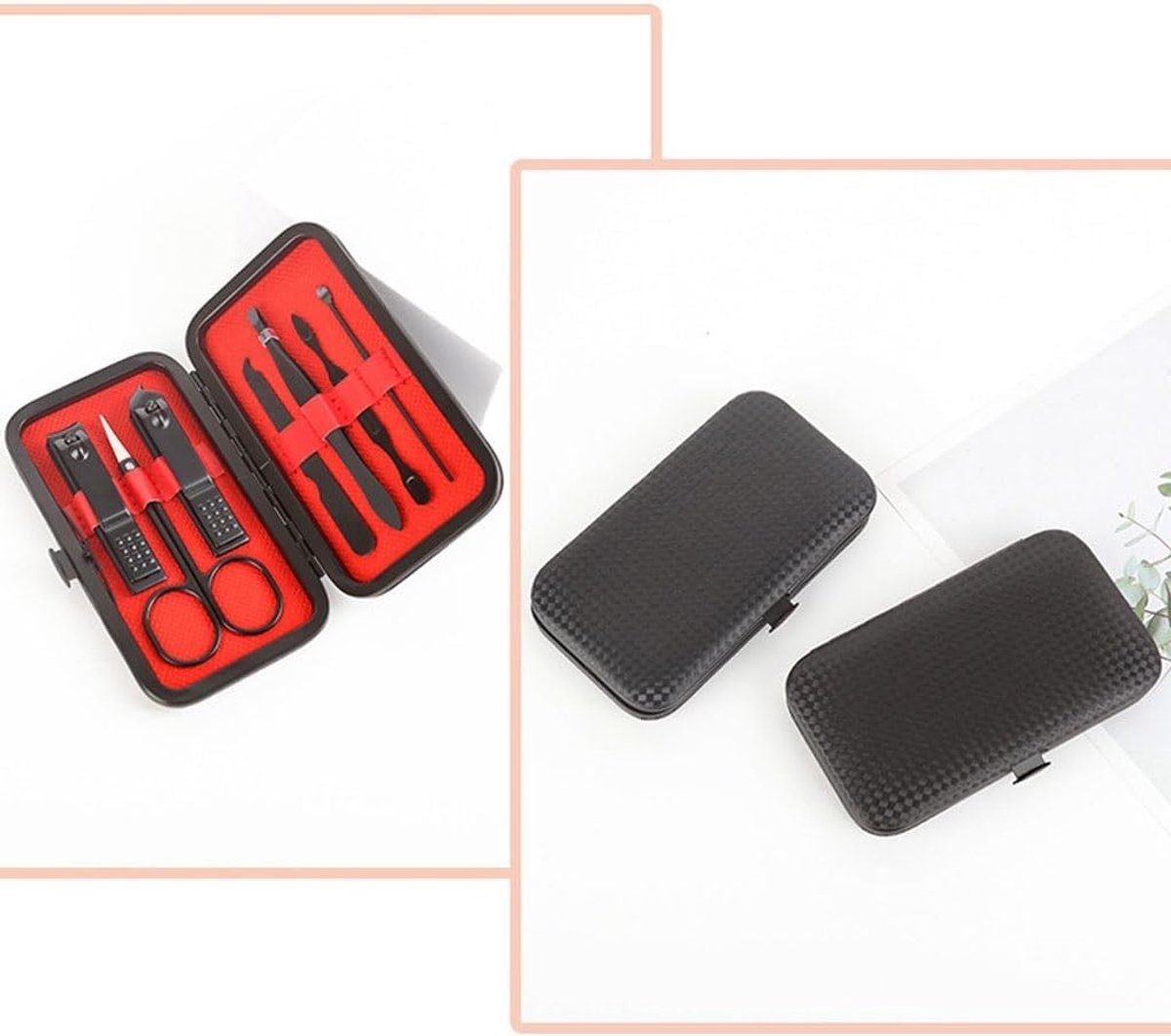 Black 7-piece nail clipper set - Includes nail clipper, nail trimmer, etc. - Manicure tools for home use - Suitable for travel and beauty - Portable travel set for beauty and nail care - Image 3
