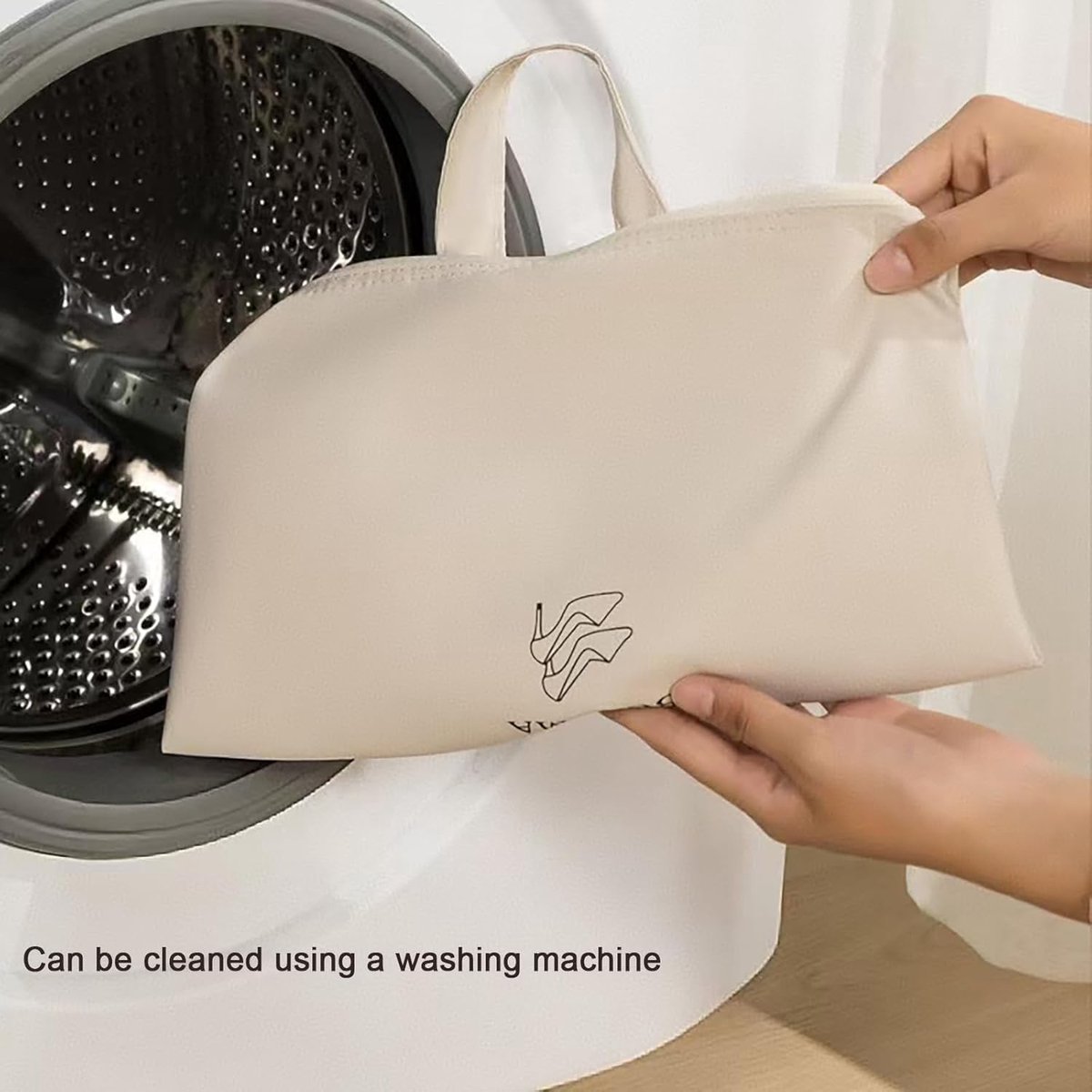 2-piece shoe bag - Travel and home organization - Sealed and waterproof shoe bag - breathable and odor-free for freshness (off-white) - Image 3