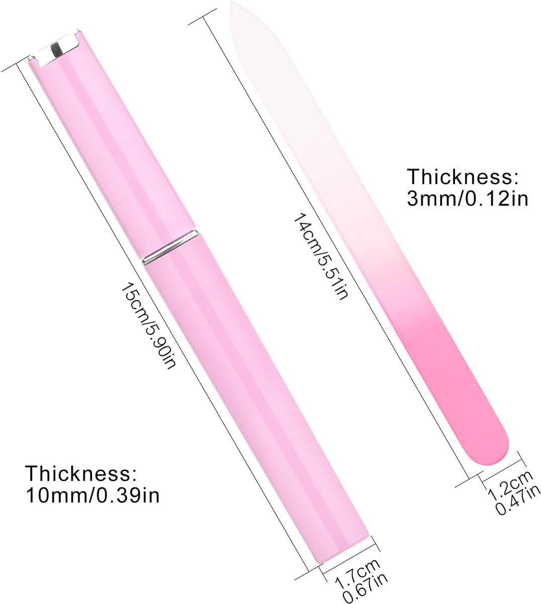 Glass Nail File Set 3-Piece – Double-Sided, with Case, Gift for Women - Image 4