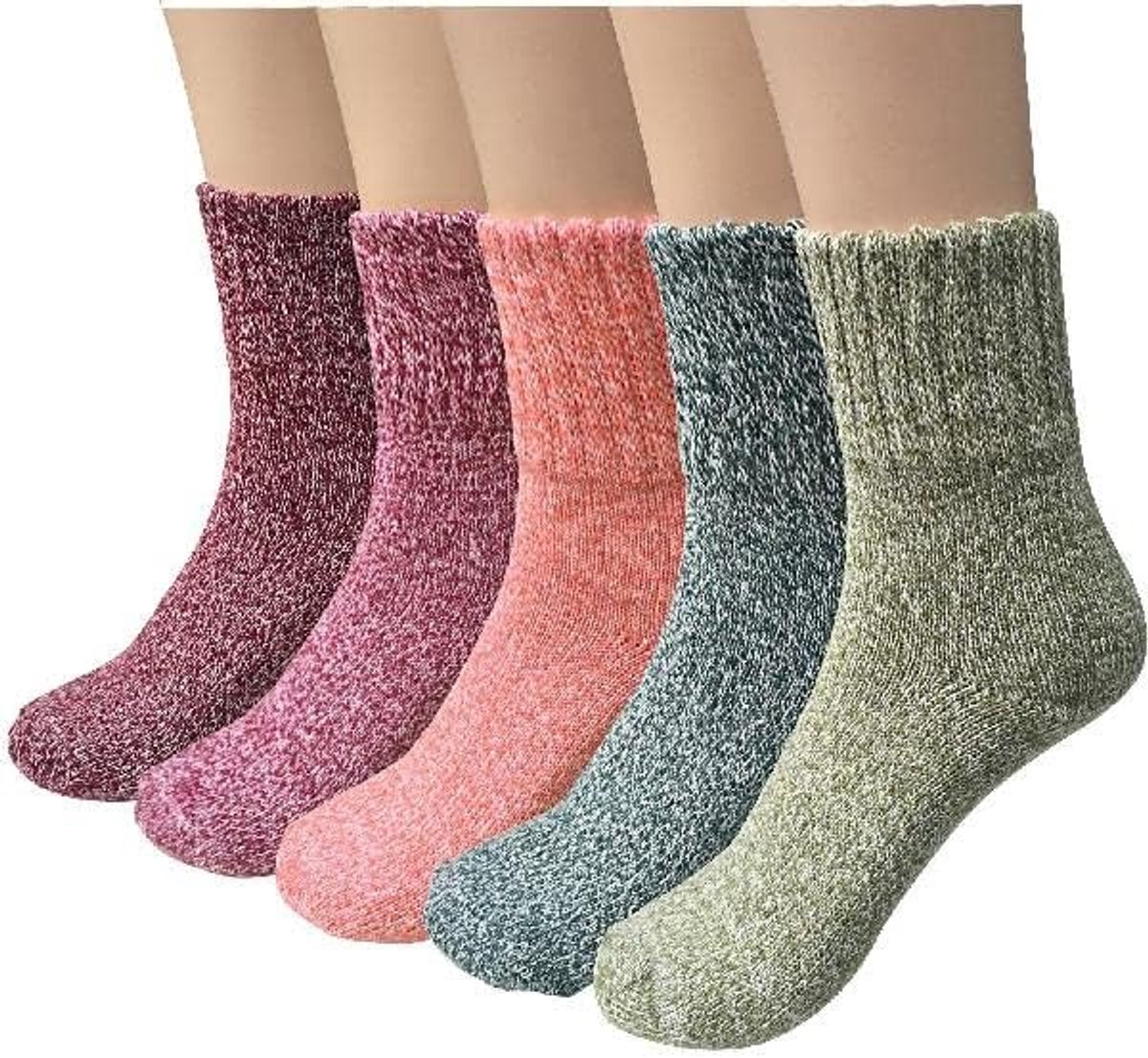 5-pair women's winter socks - extra thick and comfortable winter socks - knitted socks - warm and fun knitted socks - women's gifts - Image 1