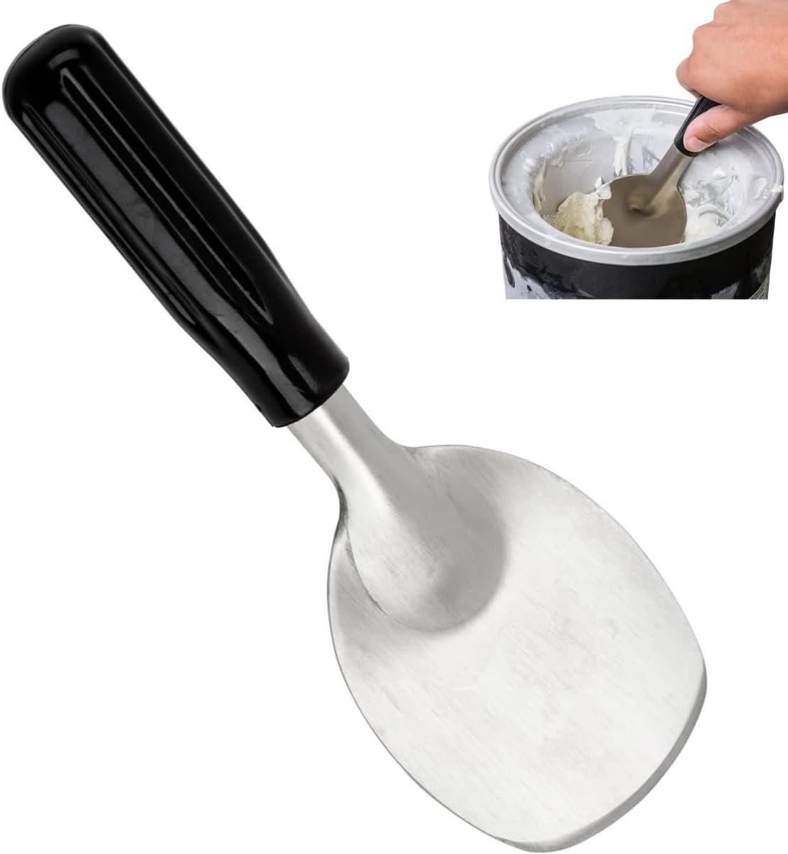 Robust ice cream scoop with non-slip handle - stainless steel ice cream scoop - perfect for scooping and serving hard frozen desserts. - Image 1