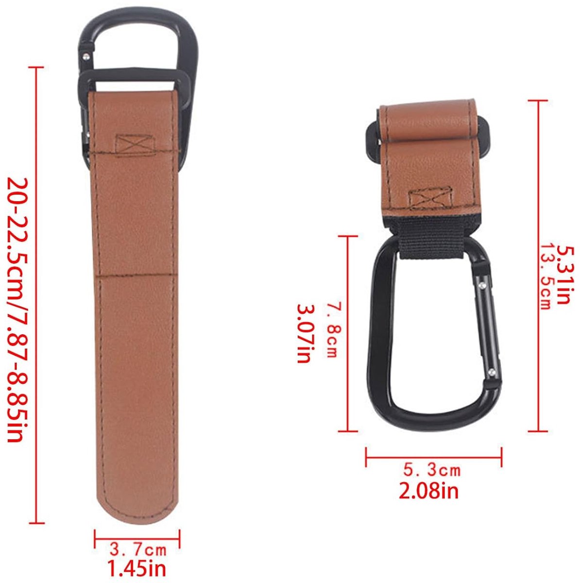 Hanging hook Carabiner hooks - shopping bags Mommy - Bag hook Bag clip for outdoor travel - 5 pieces - Image 2
