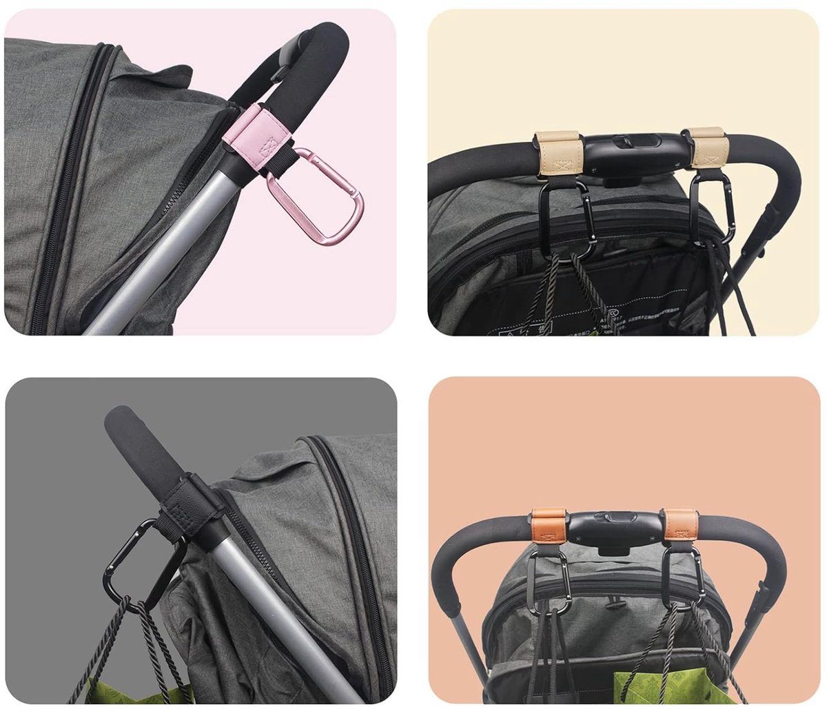 Hanging hook Carabiner hooks - shopping bags Mommy - Bag hook Bag clip for outdoor travel - 5 pieces - Image 5
