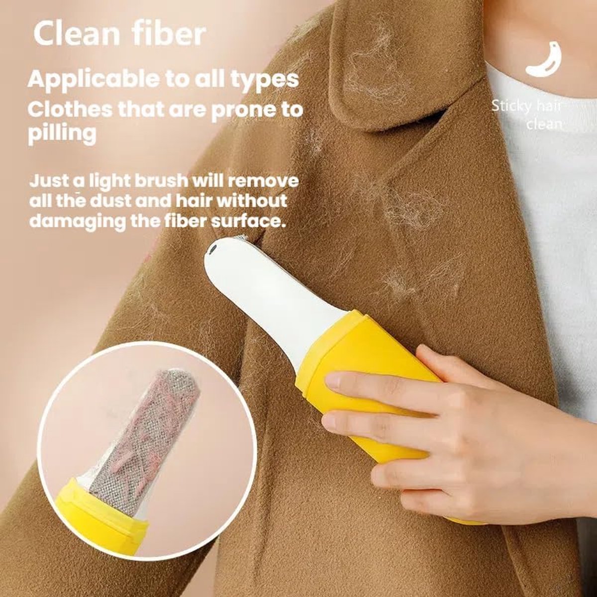 Double-Sided Felt Brush - Cartoon Cat Shape - Hair Removal Tool for Clothing and Pet Hair - Image 4