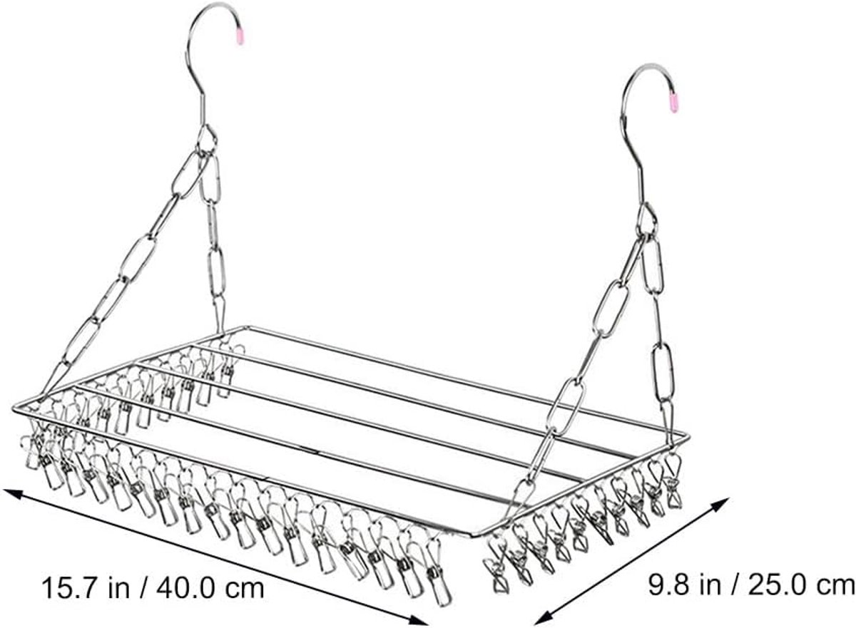 Drying Rack - 36 Stainless Steel Clips - Reinforced No Deformation - Socks and Underwear Drying Rack for Home Laundry Room - Image 3