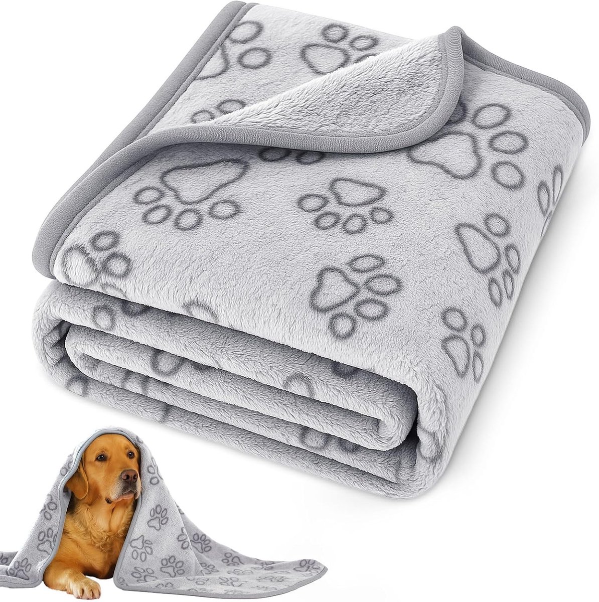 100x160cm Dog blankets for medium-sized dogs, cats, Premium soft dog blankets for small dogs, washable, Puppy blanket, Dog supplies for puppies (grey) - Image 1