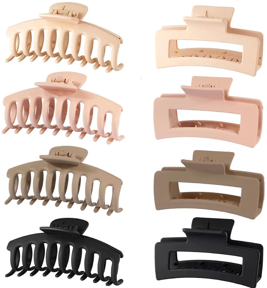 8 Pieces Rectangular Hair Grips 4.3 Inch - Anti-Slip - For Thick & Thin Hair - Image 1