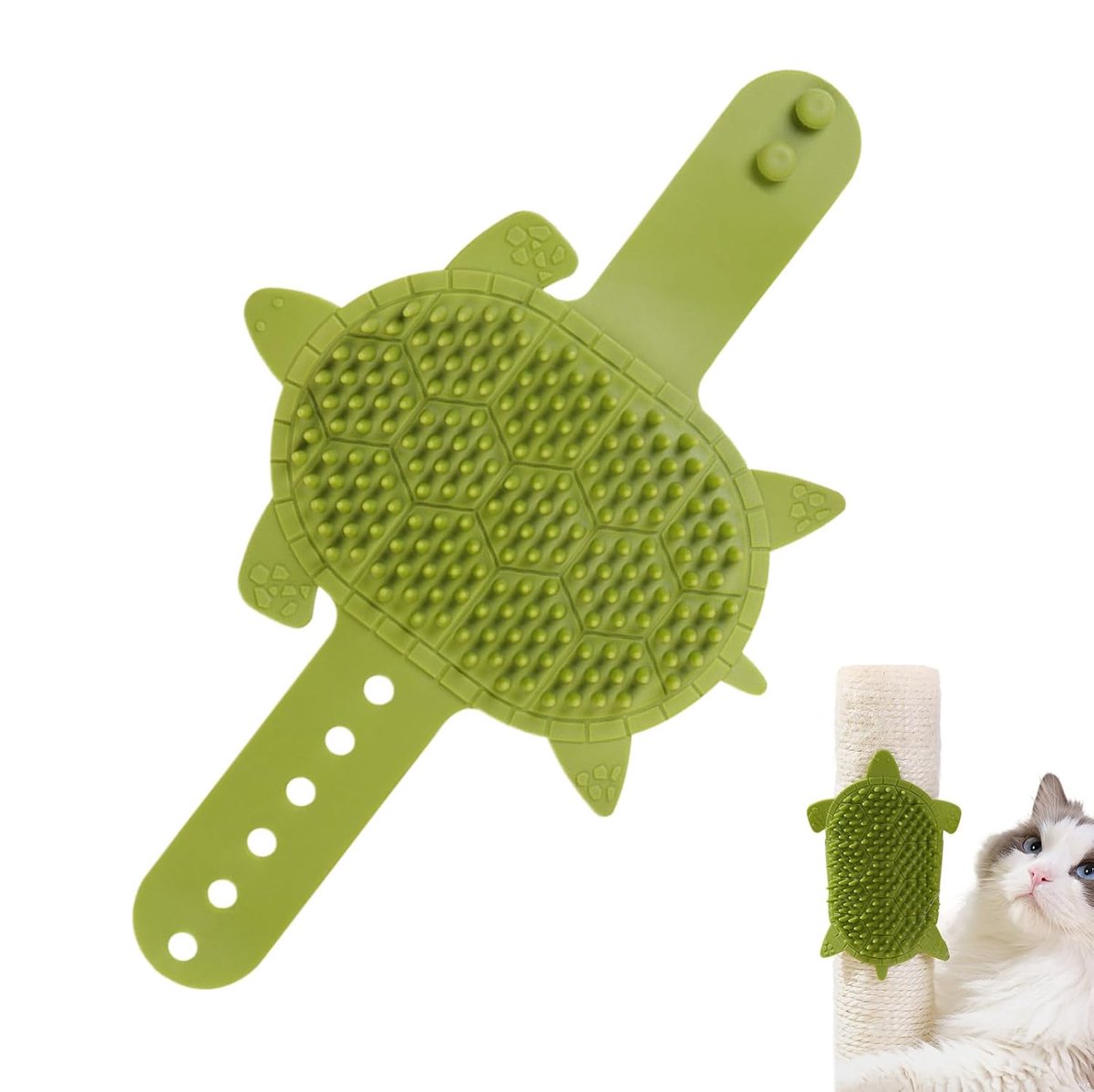 Self-Grooming Brush for Cats - Self-Massaging Scratching Post - Silicone Massager - Adjustable Scratching Post for Cats - Relieves Facial Itching - 203 Teeth Shedding Brush & Trimmer - Removable Storage Tray - Professional Hair Removal - Image 1