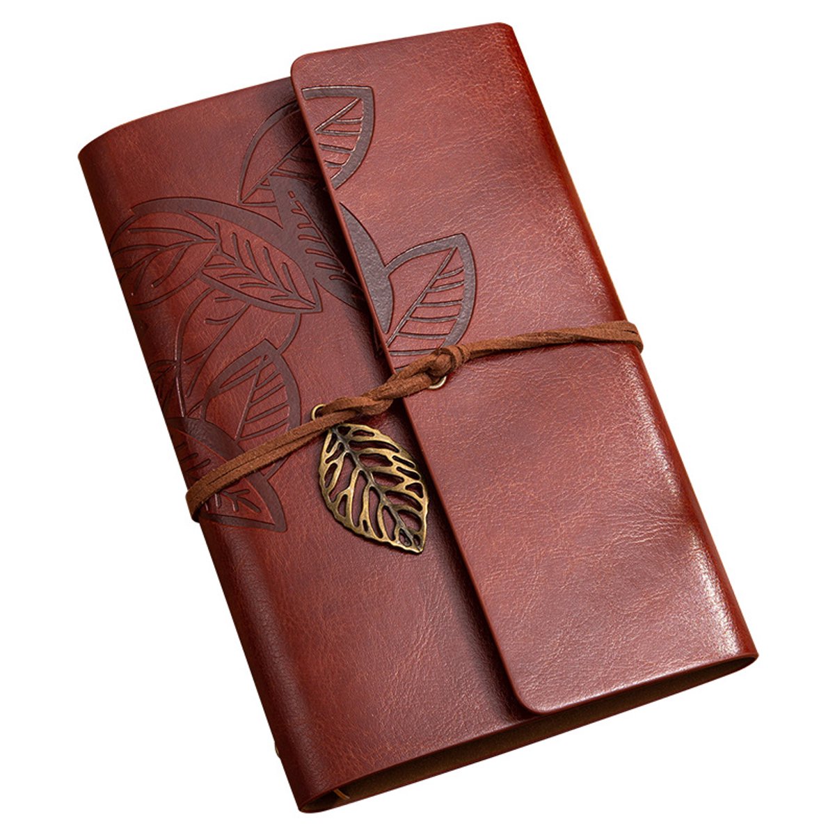 A6 Loose-Leaf Notebook 6 Holes - Synthetic PU Cover Retro - Unguided Paper 75 Sheets - Image 1