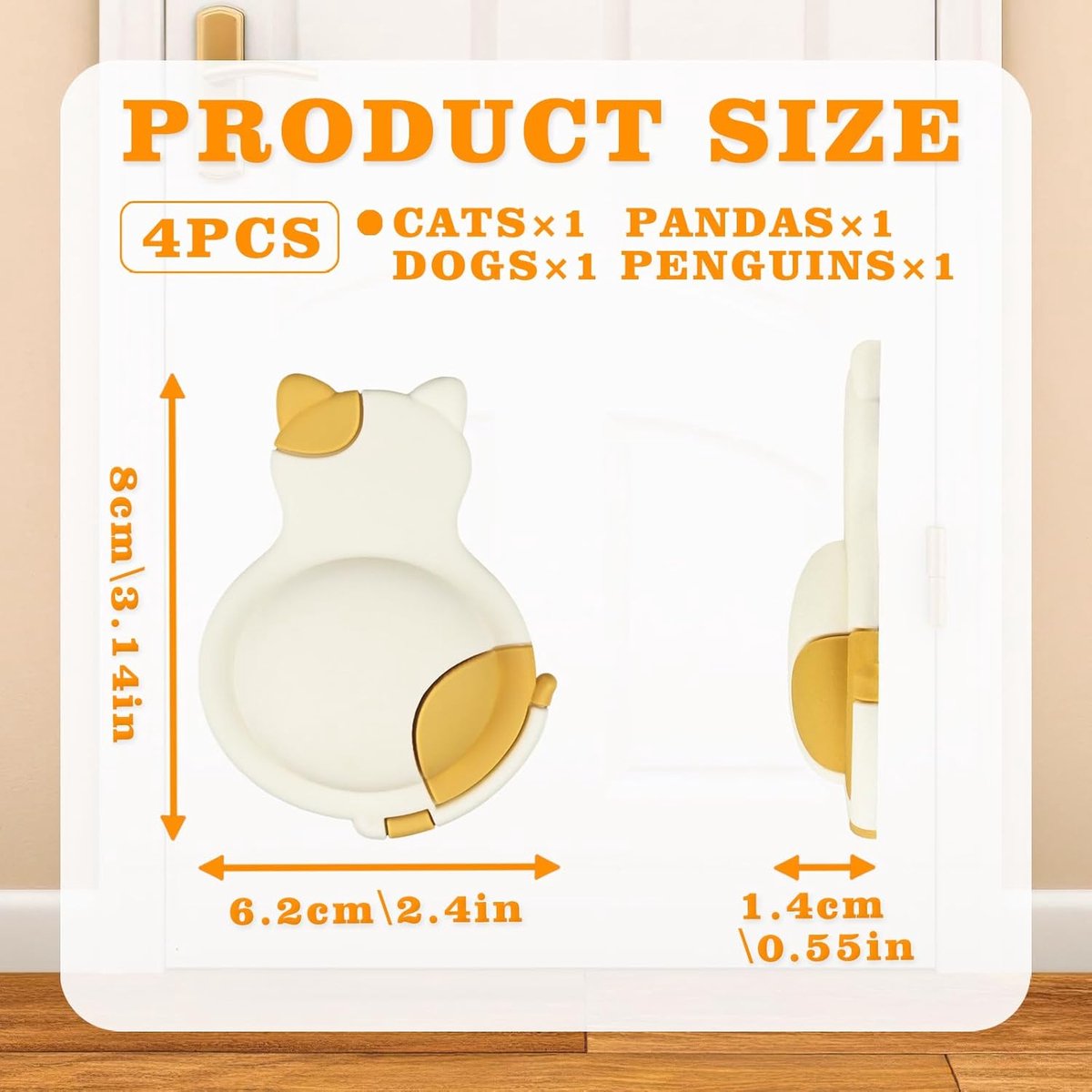 Pieces Door Knob Wall Protector - Cute Rubber Doorstop - Self-Adhesive Wall Protection Pads for Door Knobs - Image 2