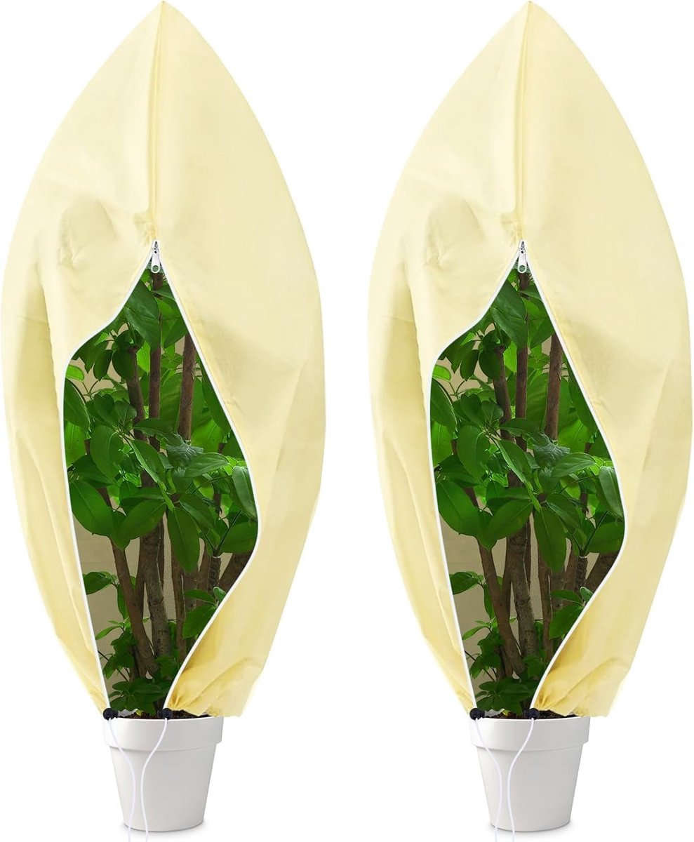 Winter covers for outdoor plants 120x180 cm - 2-pack - Frost protection - Reusable - With drawstring - Image 1