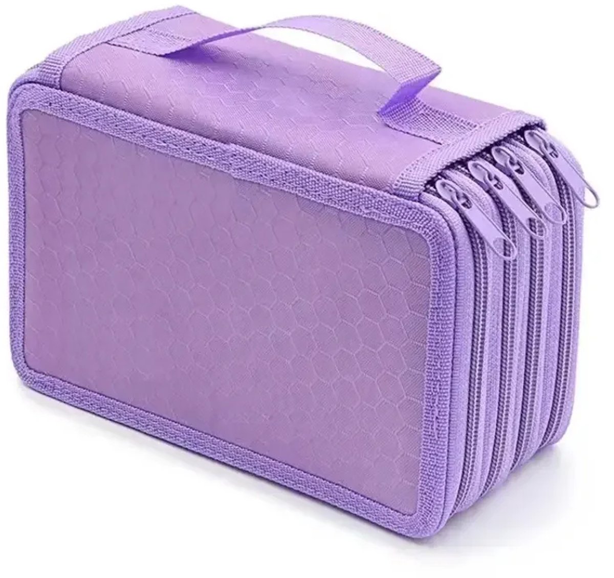 Pencil Case - Multifunctional pencil case with lid - 72 compartments, 4 layers, large capacity - Portable - Suitable for art and study - Durable pencil case with zipper - Purple - Image 1