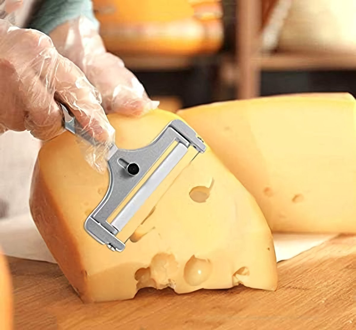 1 Piece Stainless Steel Cheese Slicer with Adjustable Thickness - For Soft, Semi-Hard Cheeses & Cheddar - Dishwasher-Safe Kitchen Tool - Image 3