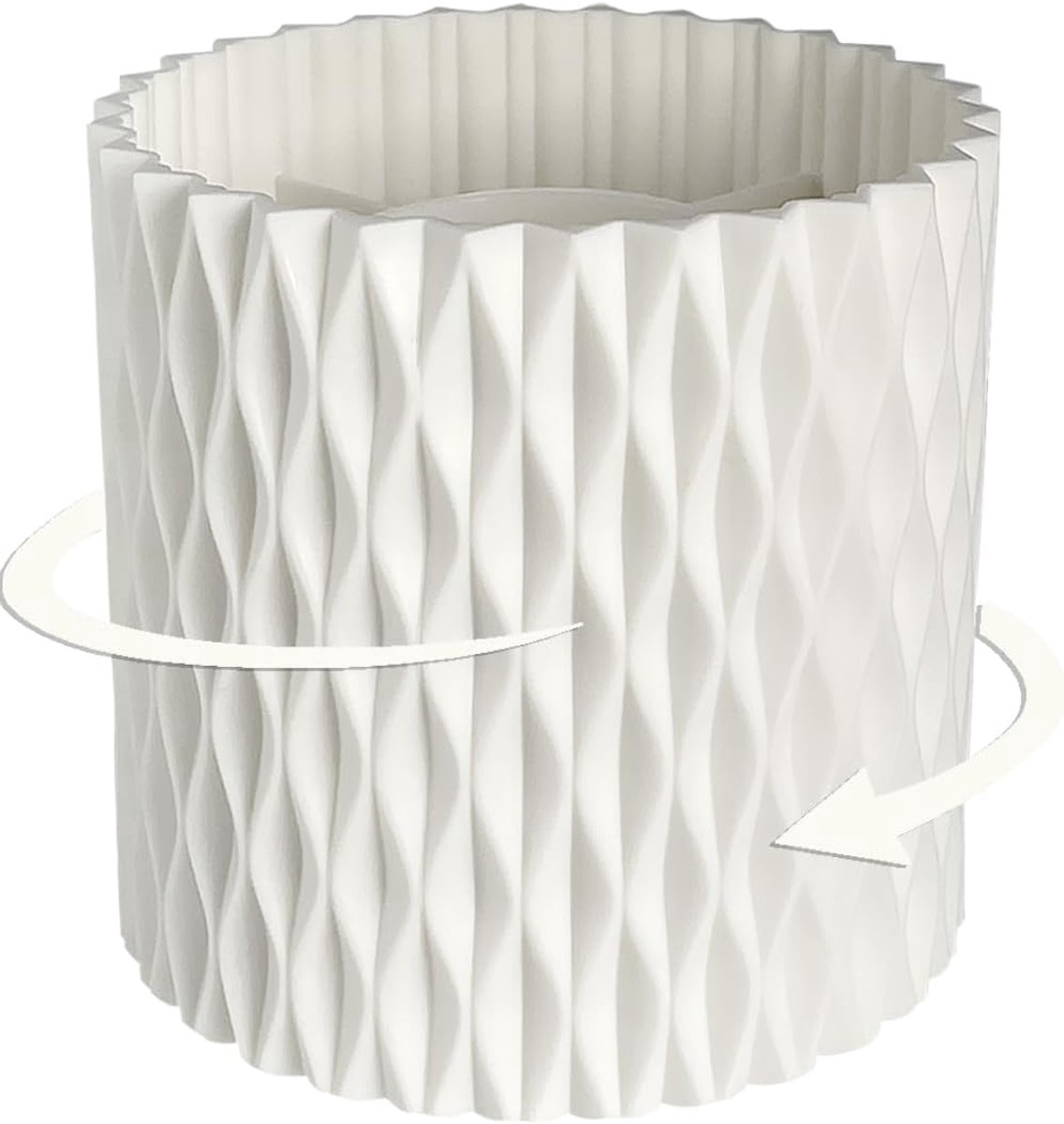 Pen Holder - Multifunctional - Makeup Brush Holder 5 Compartments - Aesthetic Design for Home Office Students - White - Image 1