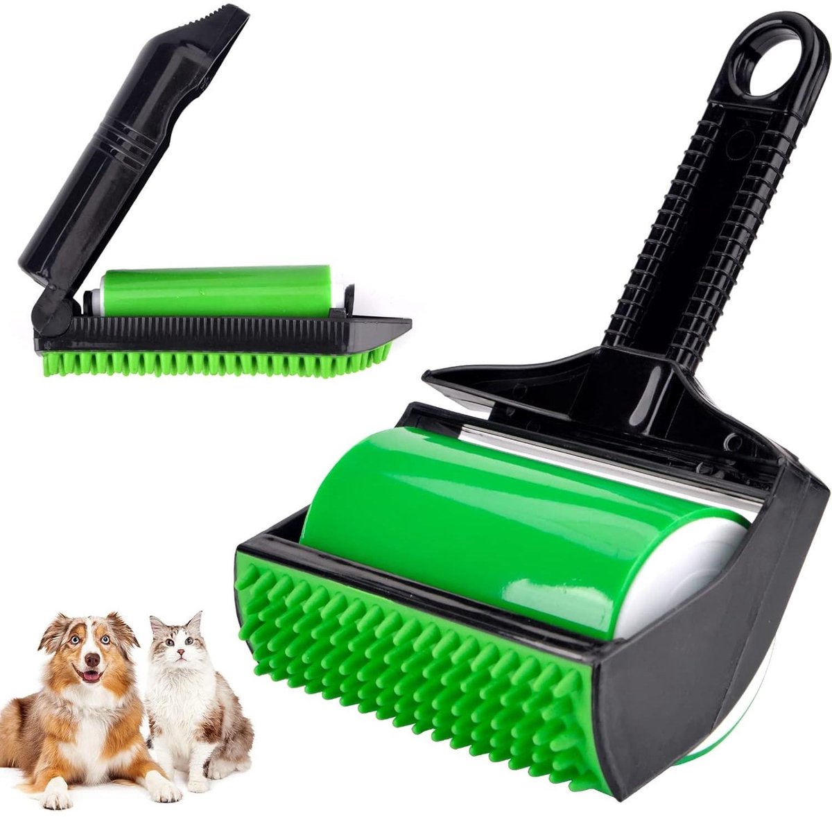 Pet hair remover - 3-in-1 lint roller - Reusable, silicone, washable - Suitable for sofas, carpets, couches, and clothing. - Image 1