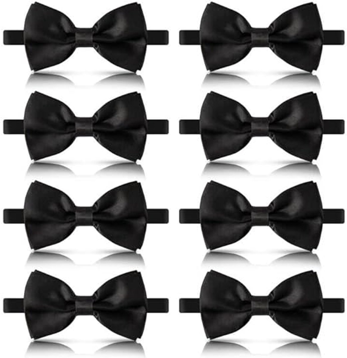 8 men's bow ties, pre-tied men's bow ties, adjustable satin bow tie for all ages - Image 1