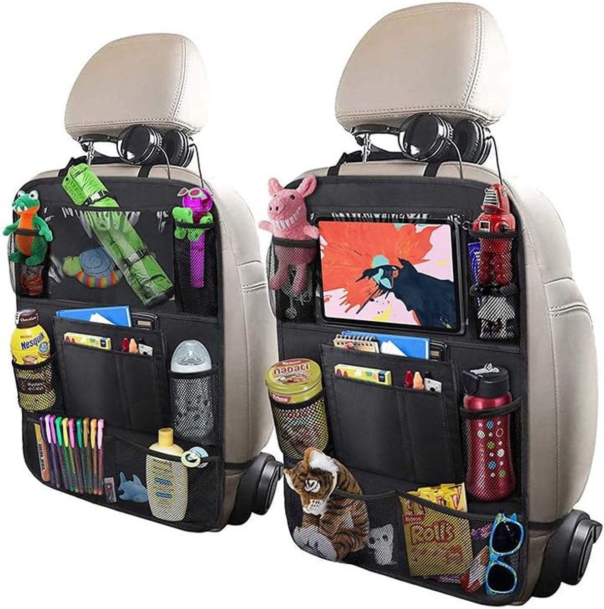 Back Seat Organizer 2-piece – 40×60cm, for children/iPad - Image 1