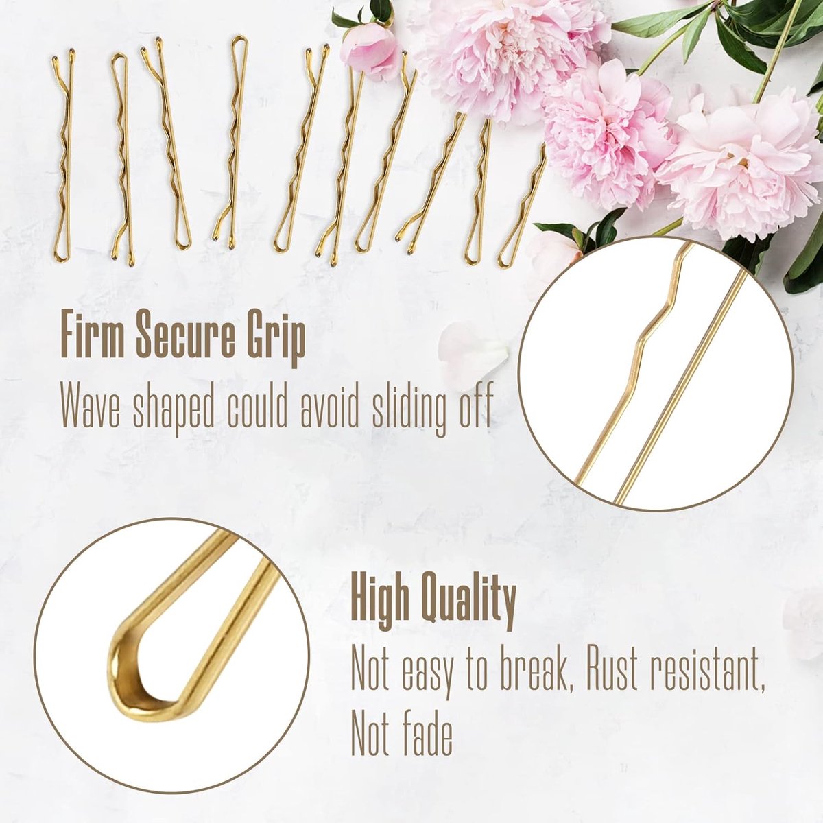 100 Pieces 2 Inch Gold Hairpins - With Clear Storage Box - For Hair Salons & Personal Use - Image 5