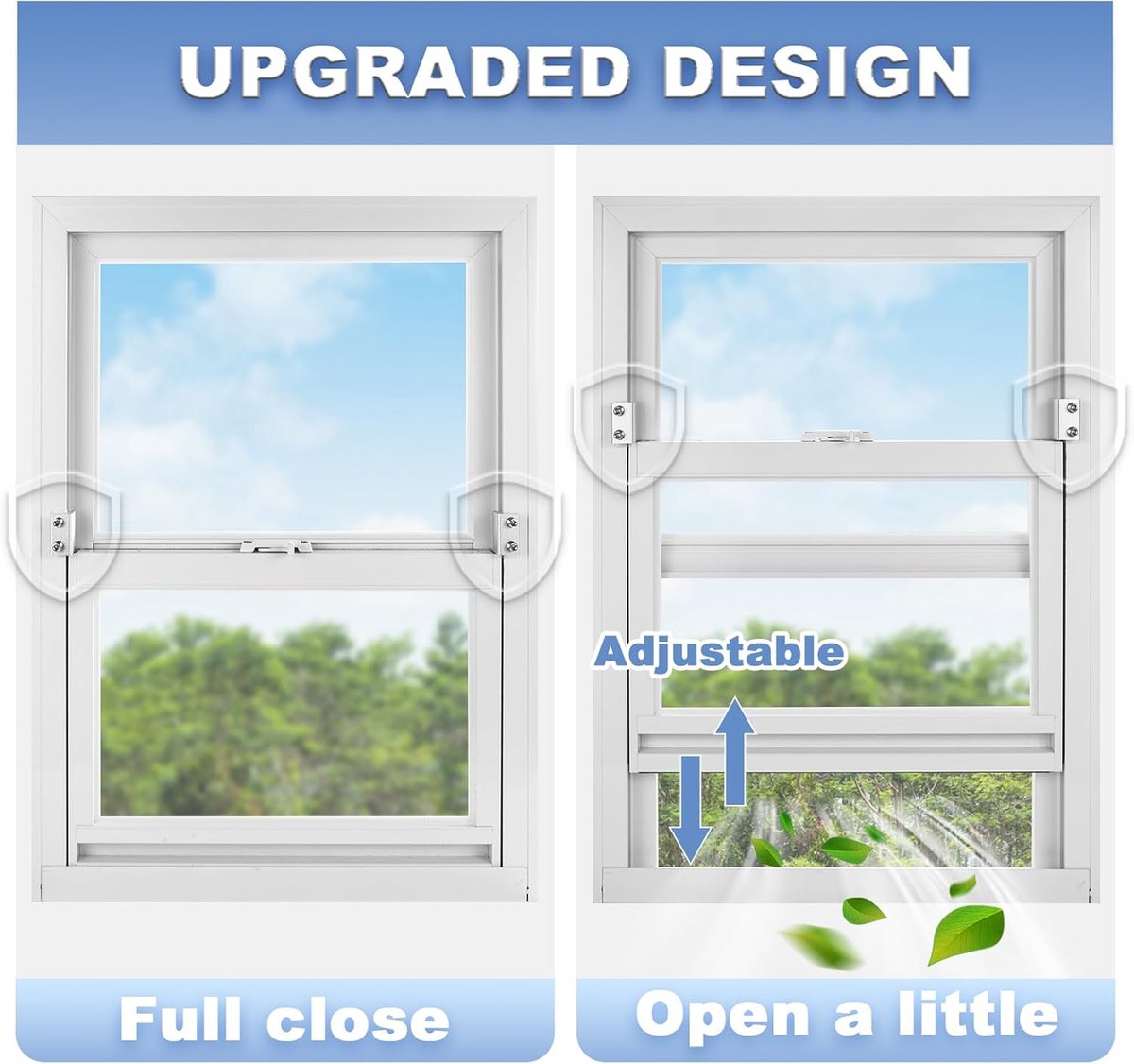Sliding window locks - Horizontal & up/down - 4 sets silver - Image 4