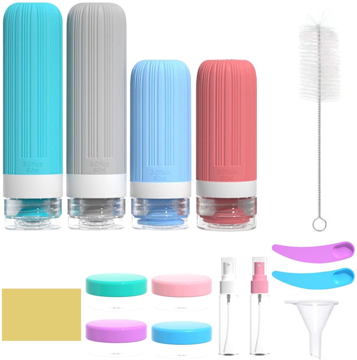 Travel Bottles with Case - Travel Accessories - Cosmetic Jars - Travel Bottles - Suitable for Toiletries - Eco-Friendly and Portable (1 piece) - Image 1