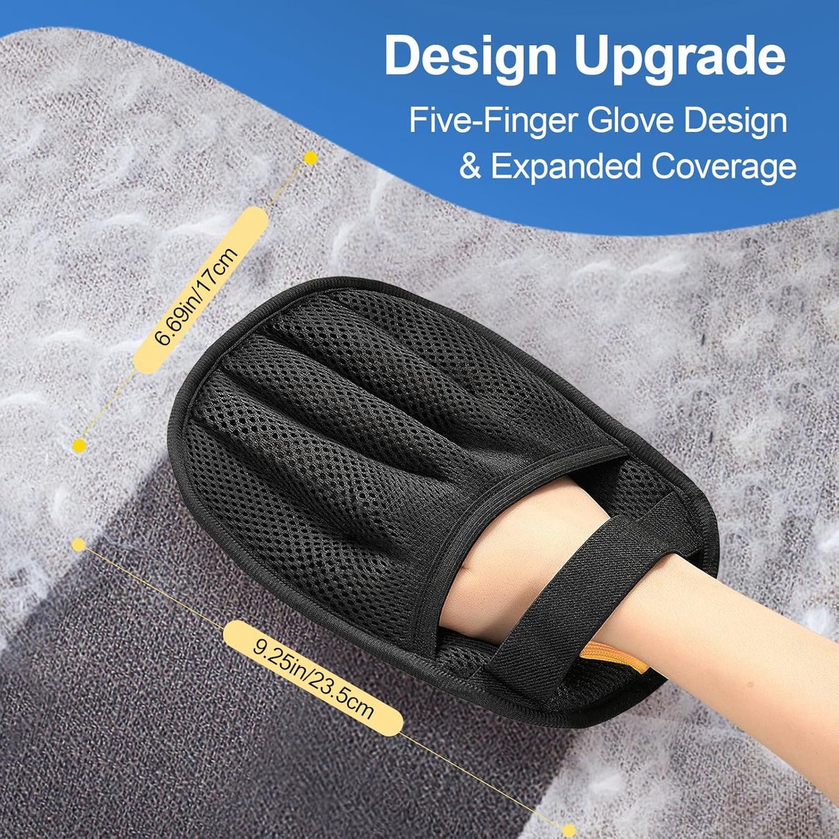 cat hair remover - Pet hair remover - 2 pieces pets - Gloves for animal hair - Five-finger electrostatic gloves with animal hair - Image 3