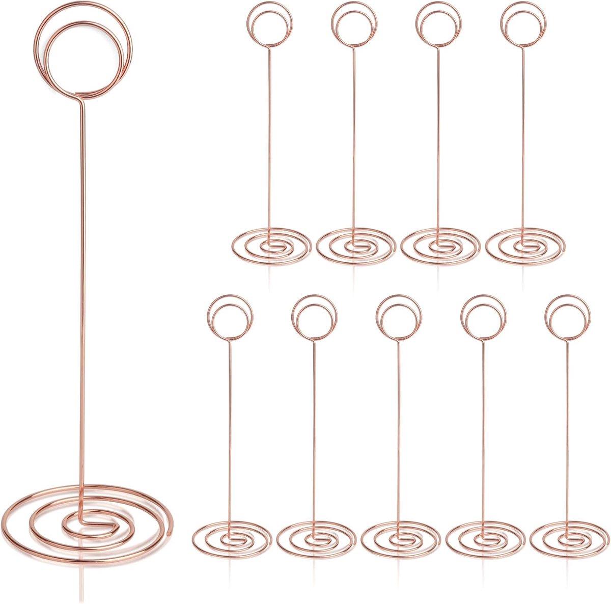 Table number holders 10-piece – 8.75 inch, rose gold, for parties/restaurants - Image 1