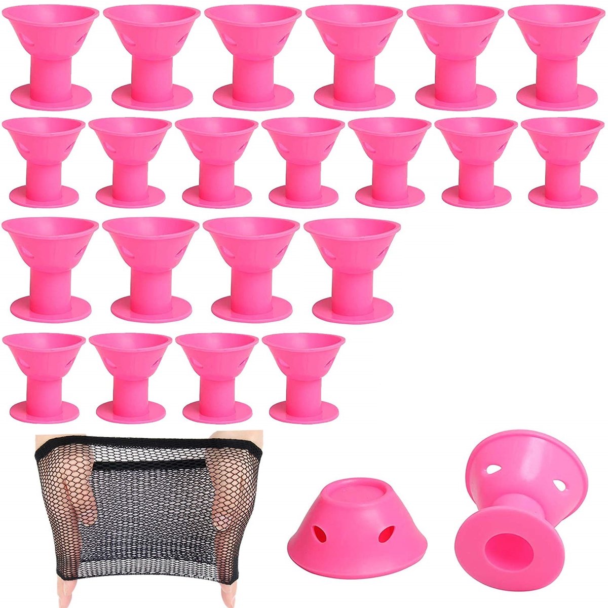 Curlers 40-piece – Pink, 20 large + 20 small curling brushes - Image 1