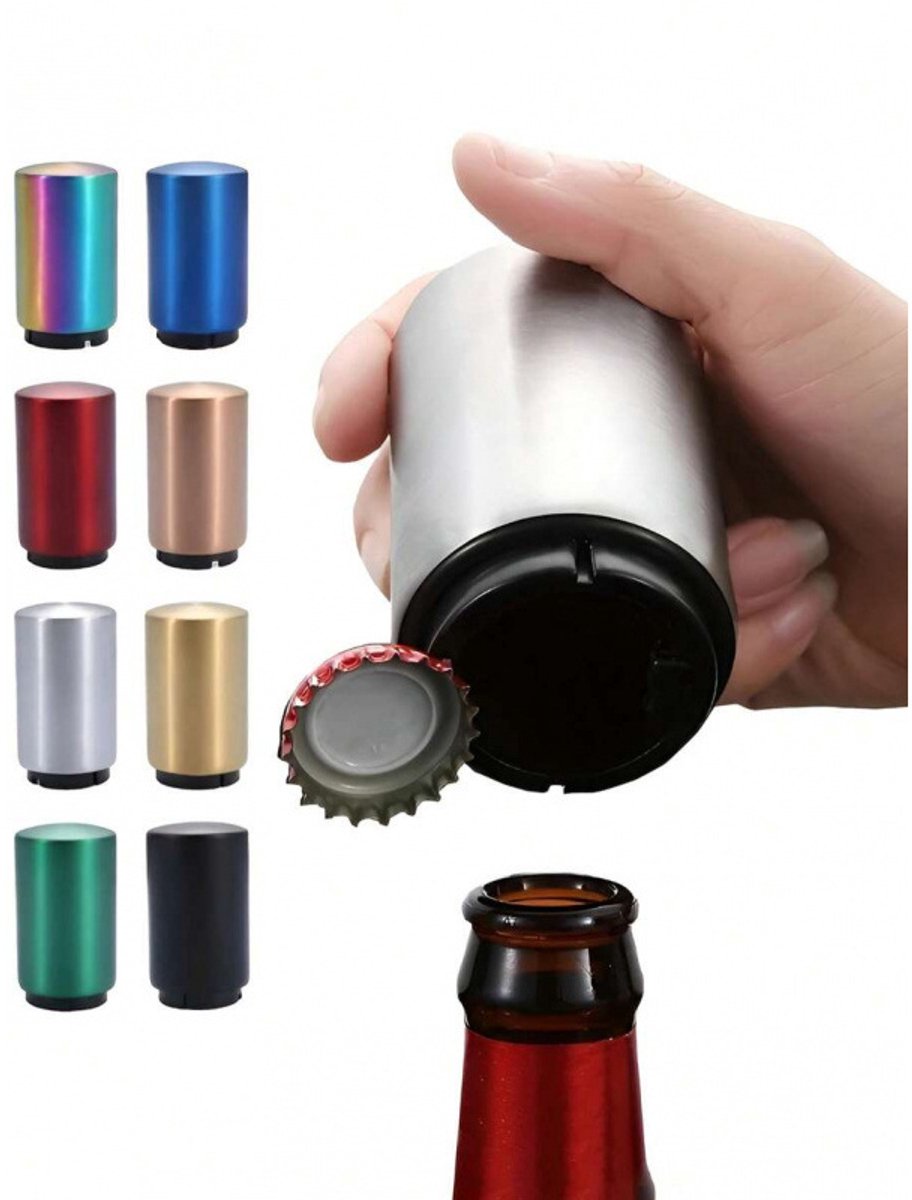 Automatic Corkscrew – Push System, Stainless Steel Color - Image 1