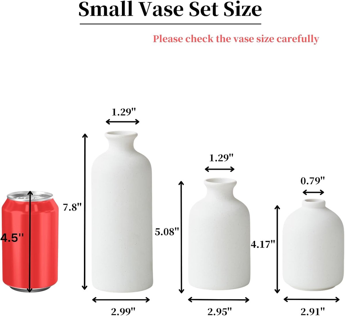 Ceramic vase set - Modern home decor vases - Suitable for bookshelves, living rooms, bedrooms, dining table decoration, gifts and small flower arrangements (3 pieces) - Image 5