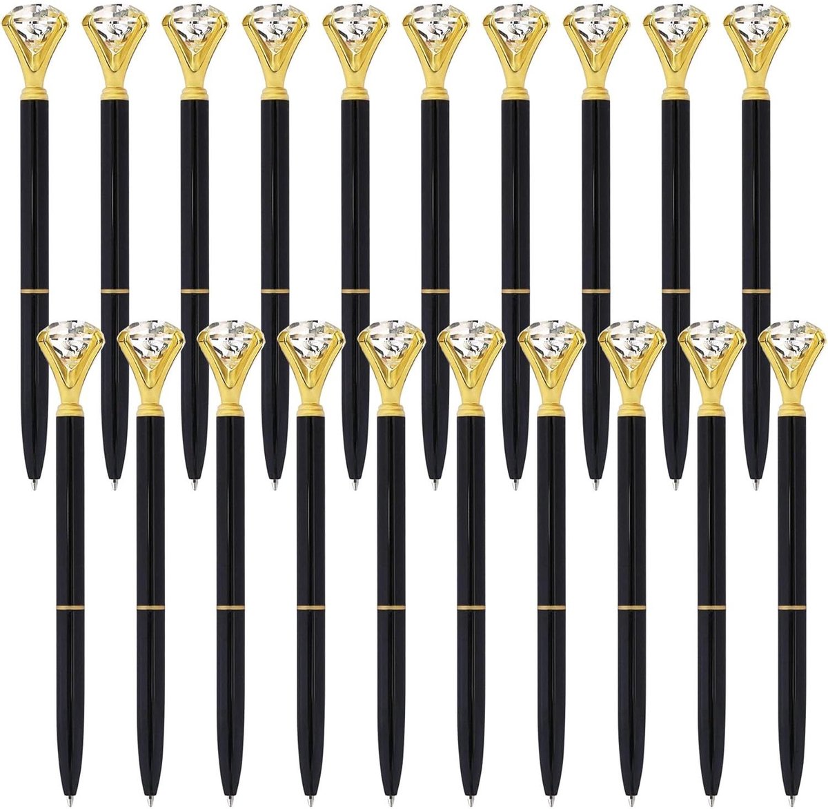 Ballpoint pen - 20 pieces - Metal casing - Black ink - Suitable for weddings, office occasions, etc. - Black - Image 1