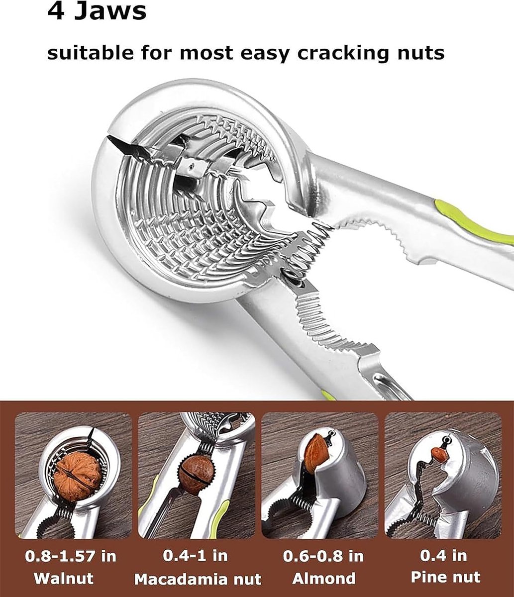 Nutcracker - with non-slip silicone handle - suitable for walnuts, almonds, hazelnuts, and pistachios - Image 3