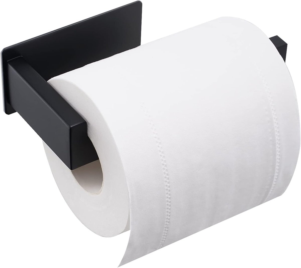 Toilet paper holder without Bohren - Selbstklebender Toilet paper roll holder, Toilet paper holder from Edelstahl - Toilet paper holder for kitchen and bath - Black - Image 1