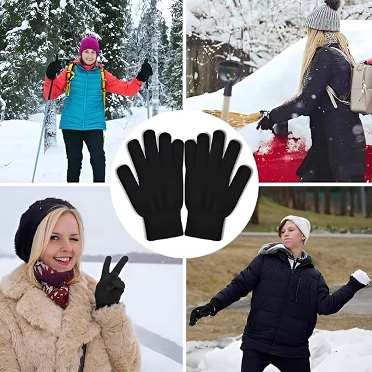 Women's winter coat 6 pairs of women's winter gloves - warm knitted gloves for men for cold weather - Warm gloves - Men's Gloves - Women's Gloves - Winter Gloves - Ski Gloves - Image 5