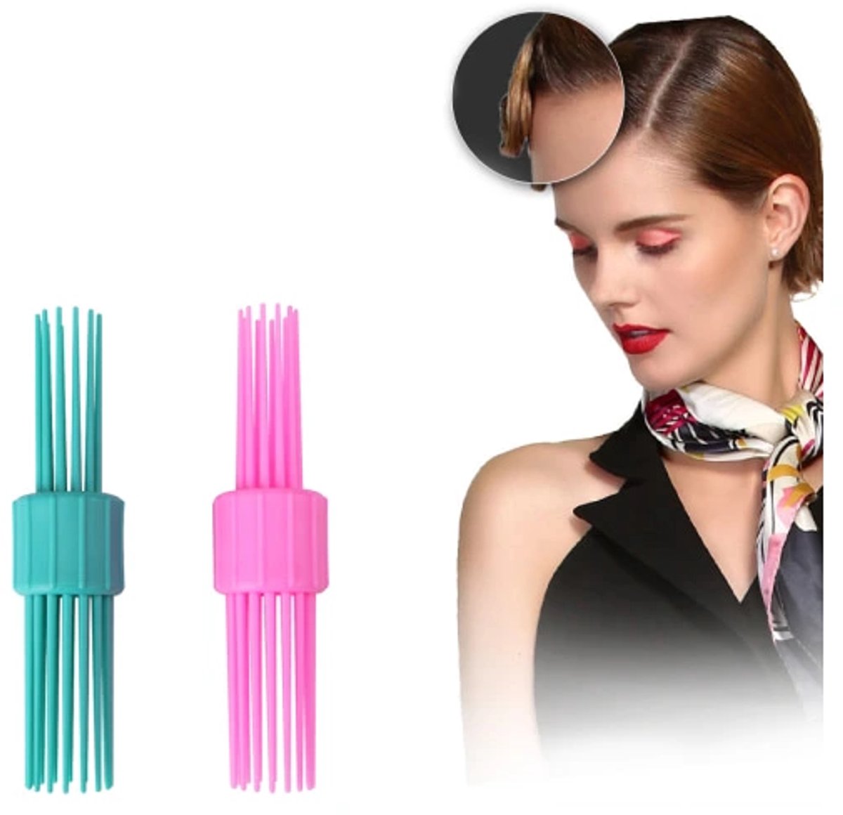 Hairdressing Tool 2-piece – Hair comb + roller curler - Image 1