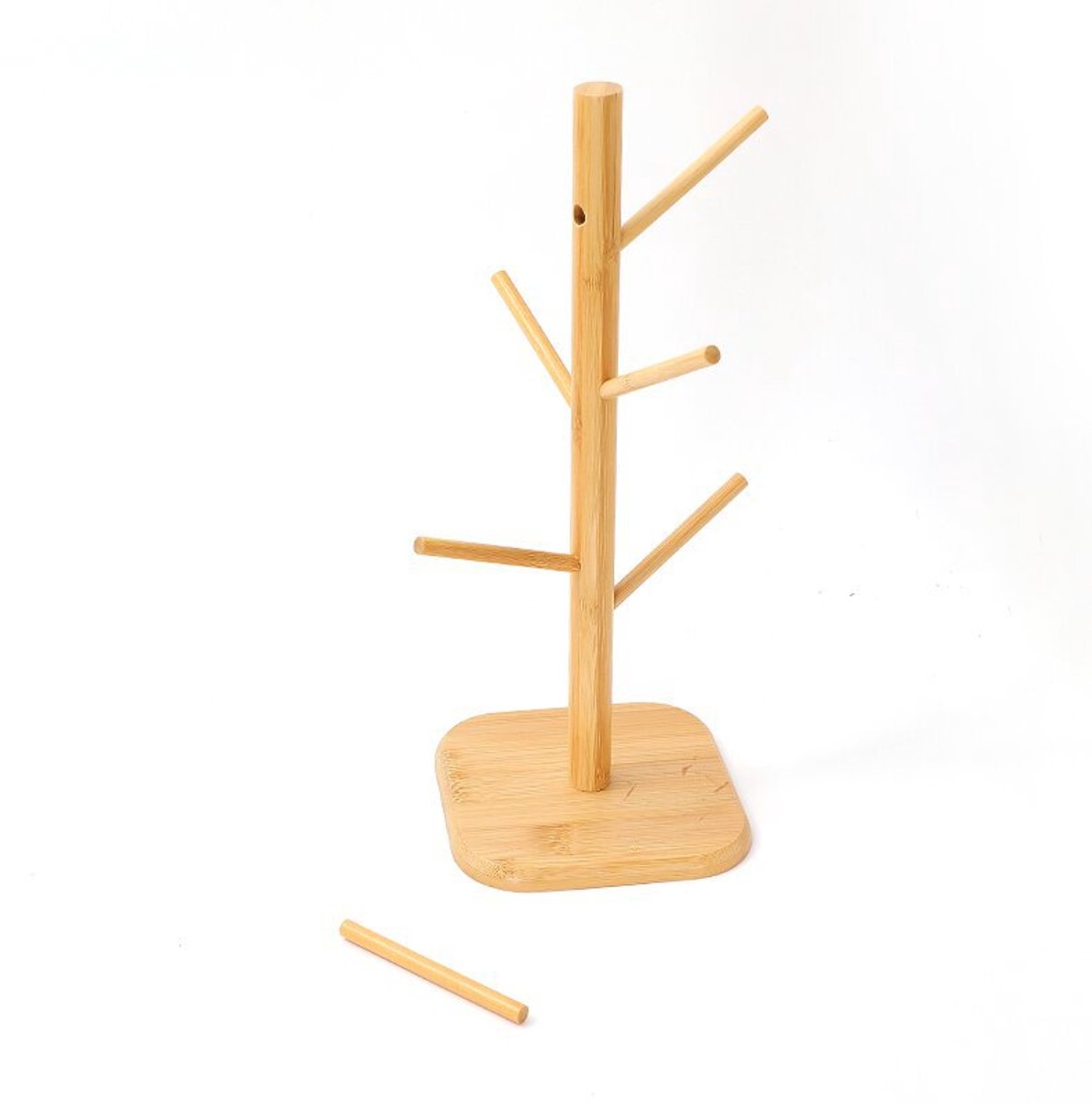Bamboo Coffee Cup Tree - 6 Hooks - Space-saving - Stable - For Kitchen Table or Coffee Bar - Image 3