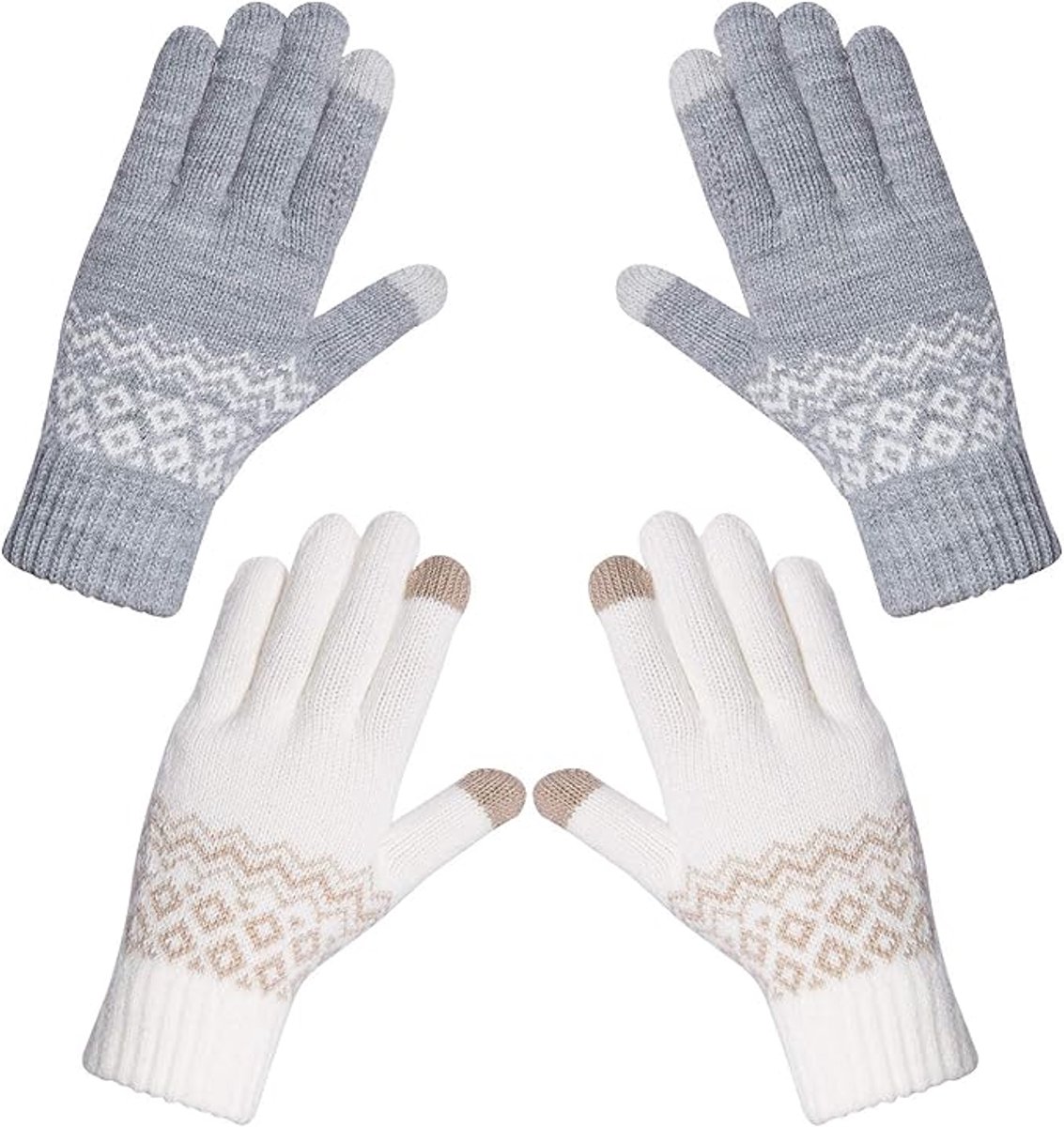 Gloves-men's gloves Women's winter gloves - Snowflake print Warm touchscreen gloves - Unisex - Reusable - Image 1