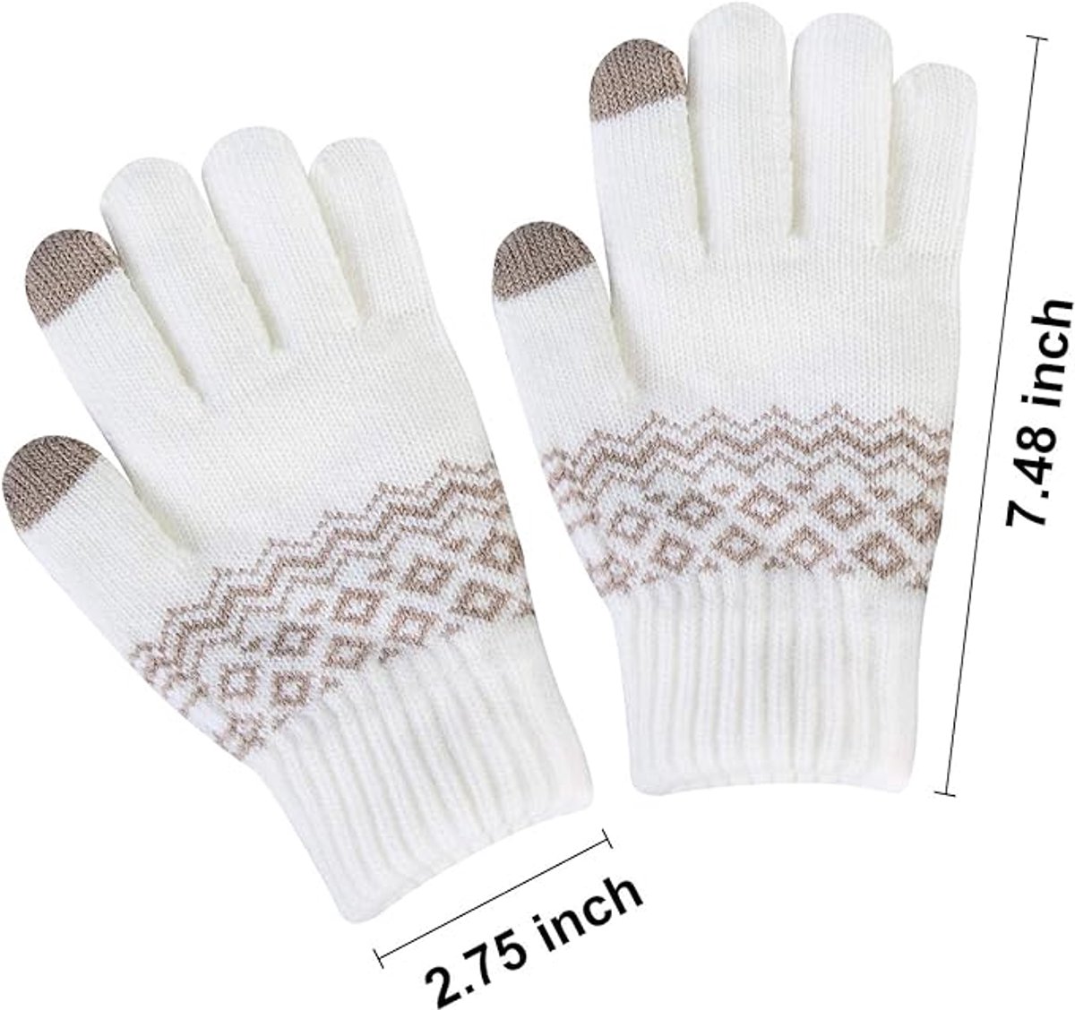 Gloves-men's gloves Women's winter gloves - Snowflake print Warm touchscreen gloves - Unisex - Reusable - Image 3