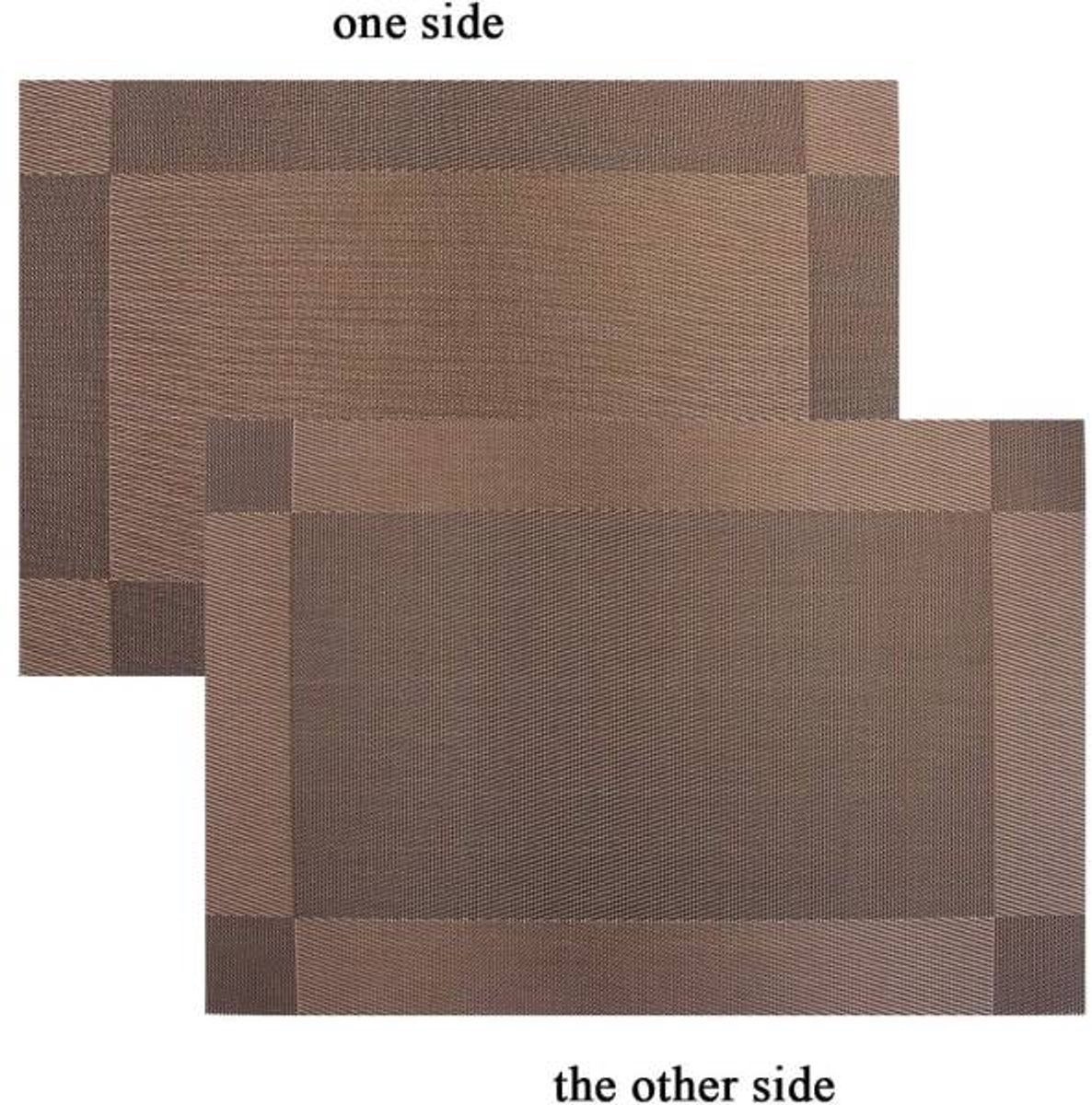 Placemats - Heat-resistant, non-slip placemats - Easy-to-wipe and clean woven placemats - Suitable for dining tables - Set of 6 pieces - Chocolate brown - Image 3