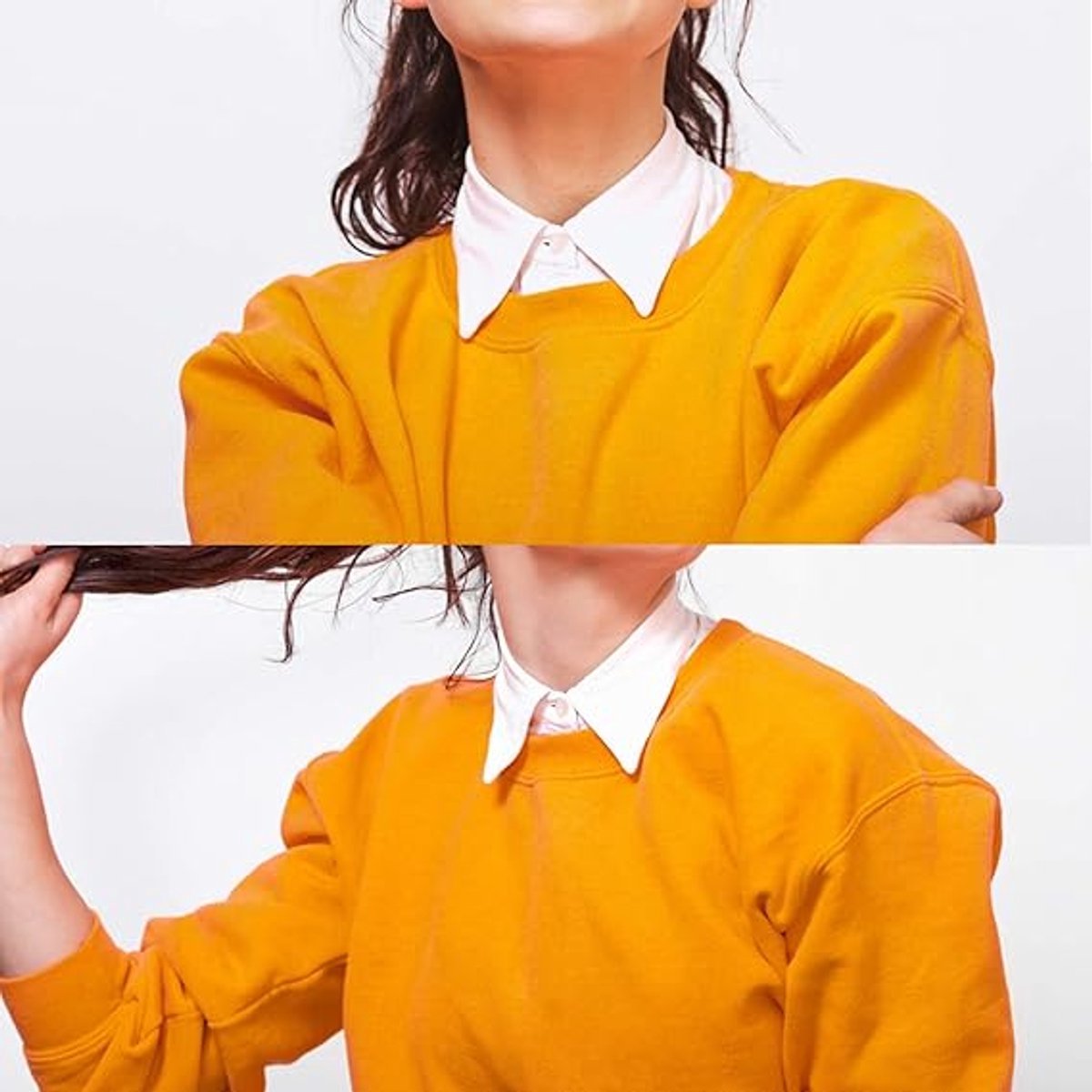 Set of 3 Women's Shirt Collars - Detachable Pointed Collar Basic - Collars for Women - Detachable Women's Collars to Wear Undergarments - Shirt Collar - Shirt Collar - Faux Detachable Collar - Shirt Replacement - One Size Adjustable - Black & White & Blue - Image 3