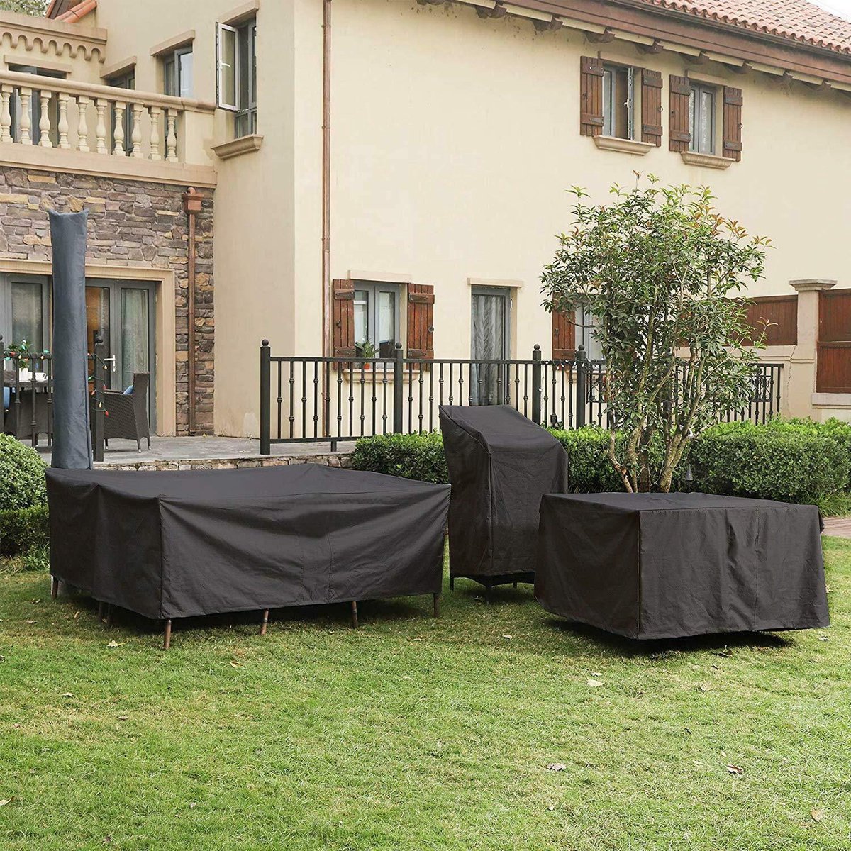 Garden furniture cover - waterproof - durable - 210D Oxford cloth - 240*140*90cm - black - outdoor - Protective cover for garden table and chair - Dustproof and waterproof - Image 2
