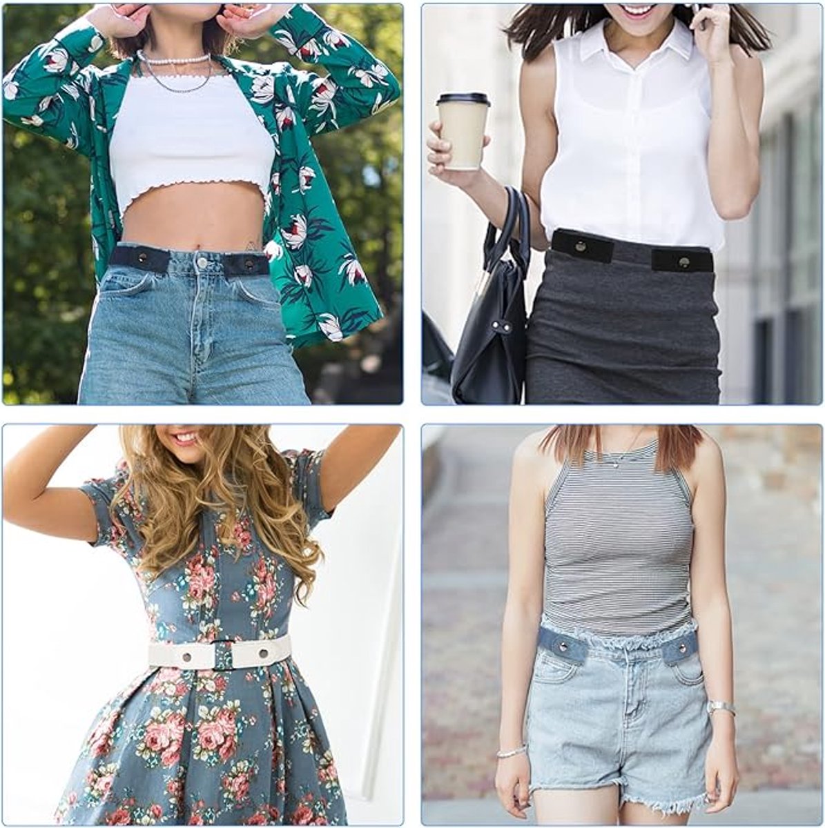 Buckleless Belt - 4 Pieces Buckle-Free & Elastic Belt for Women & Men - Elastic Belt - Elastic Belt Without Buckle - 3cm Wide - Elastic Trouser Belt Without Buckle - Belt Without Buckle - Buckle-Free Belt - Maternity Belt - Belt Without Holes - Image 5