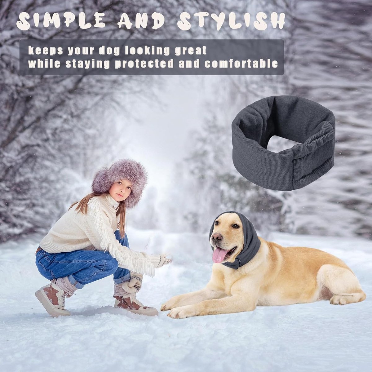 S - Noise-Reducing Ear Protectors for Dogs - Dog Ear Protector - Ear Protector for Dogs - Dog Ear Protector - Dog Ear Protection - Pet Cone - Noise-Dampening Dog Headband - Noise-Reducing Dog Ear Warmer - Keep Warm - Adjustable - Image 3
